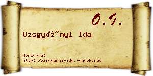 Ozsgyányi Ida névjegykártya